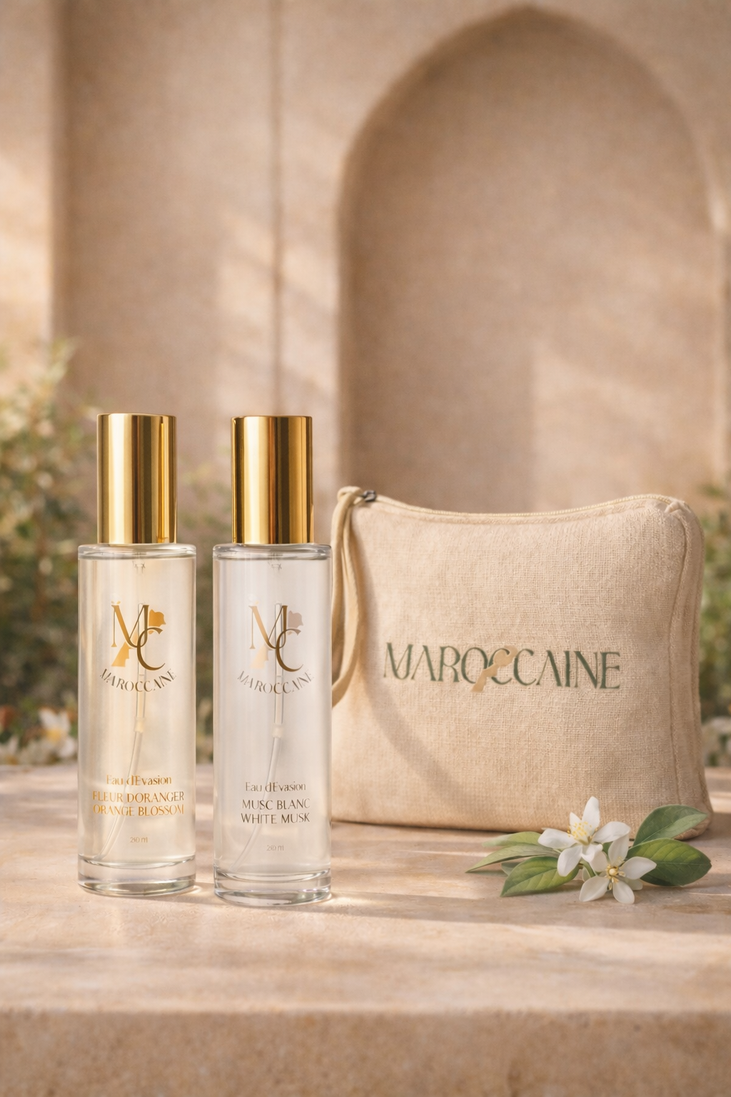 Duo Évasion –  2 parfums 100 ml avec pochette MAROCCAÏNE offerte